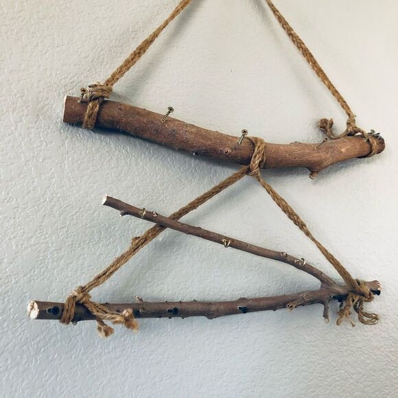 Natural Wood Branch Boho Jewelry Display Organizer - Picture 2 of 4